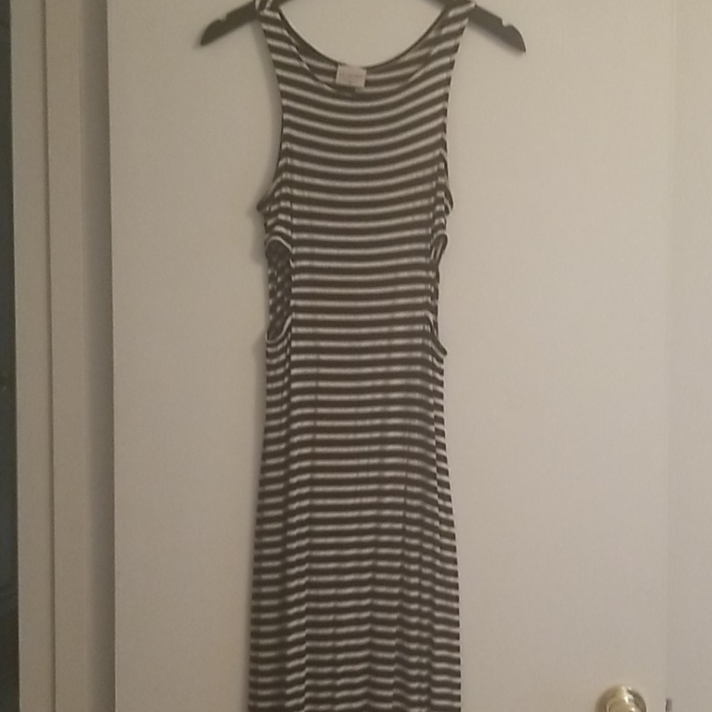 Striped maxi dress with cutouts